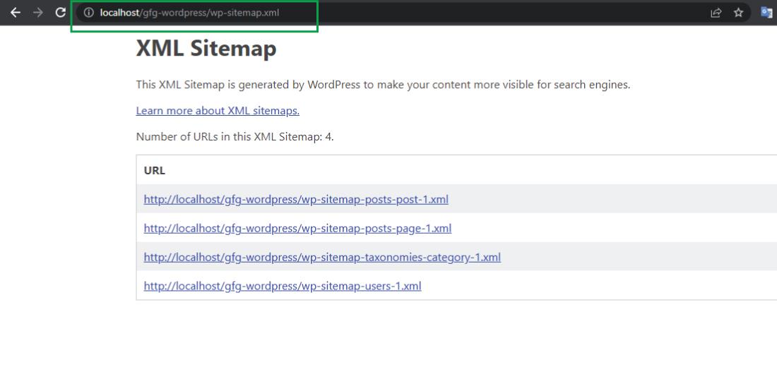 XML sitemap in WordPress