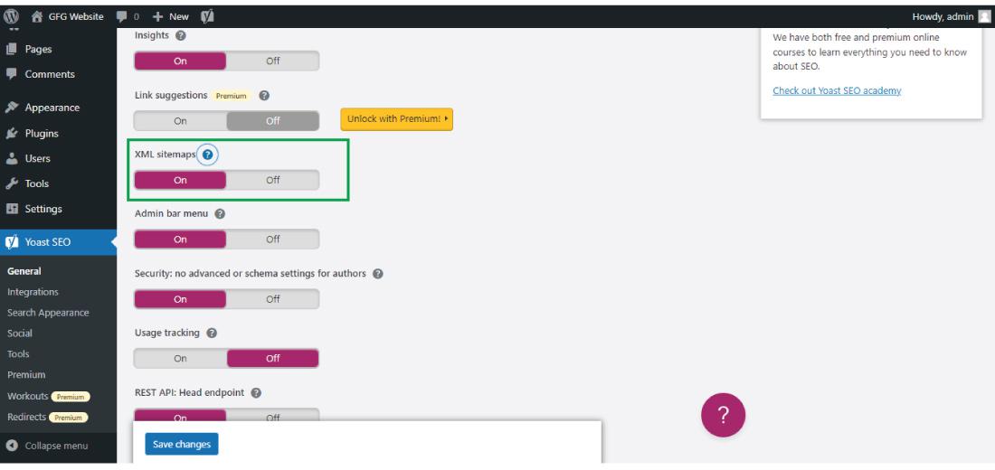 XML sitemap on your WordPress website