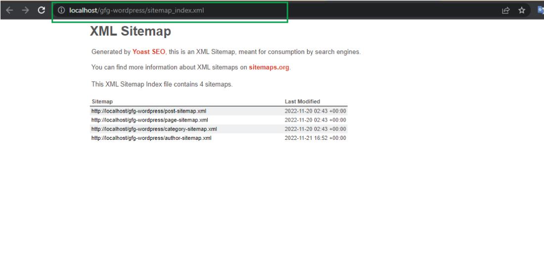 Yoast SEO, an XML sitemap