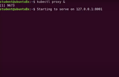 Initiating kubectl proxy