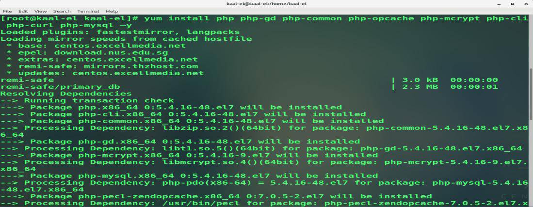Installing-php-using-yum