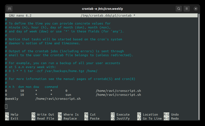 How To Run A Crontab Job Every Week On Sunday - Geeksforgeeks