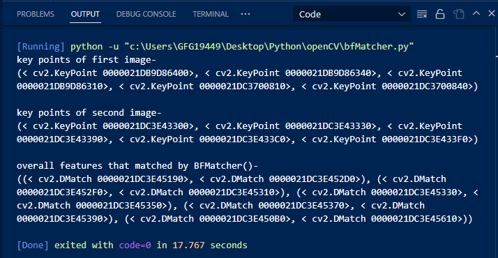 Python OpenCV - BFMatcher() Function