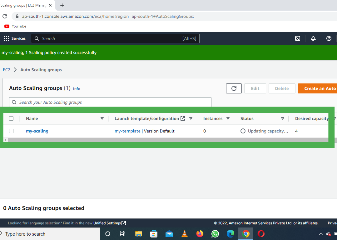 Auto Scaling is creating