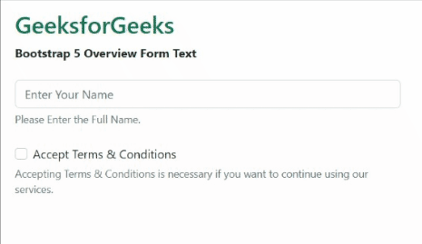 Bootstrap 5 Overview Form text - GeeksforGeeks