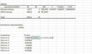 How to Perform a Bonferroni Correction in Excel? - GeeksforGeeks