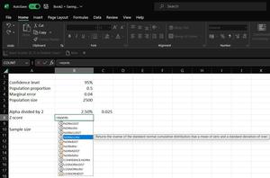 Sample Size Calculator With Excel - GeeksforGeeks