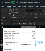 Sample Size Calculator With Excel - GeeksforGeeks