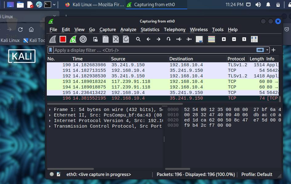 Capturing Traffic from eth0