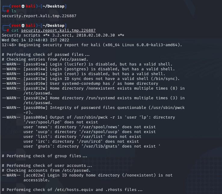 Displaying contents of output file