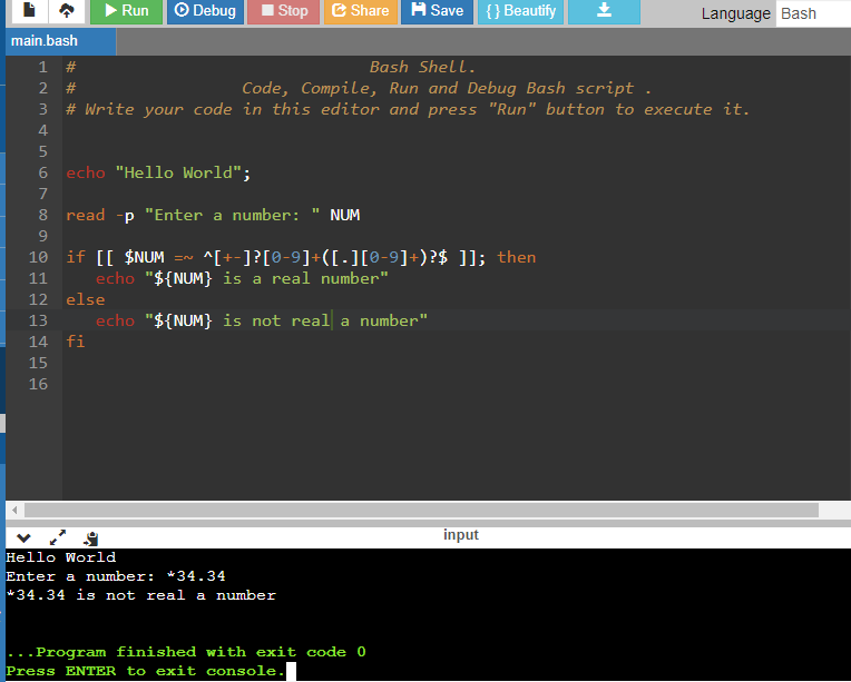 Matching real numbers (Example 1)