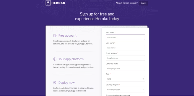 login of Heroku