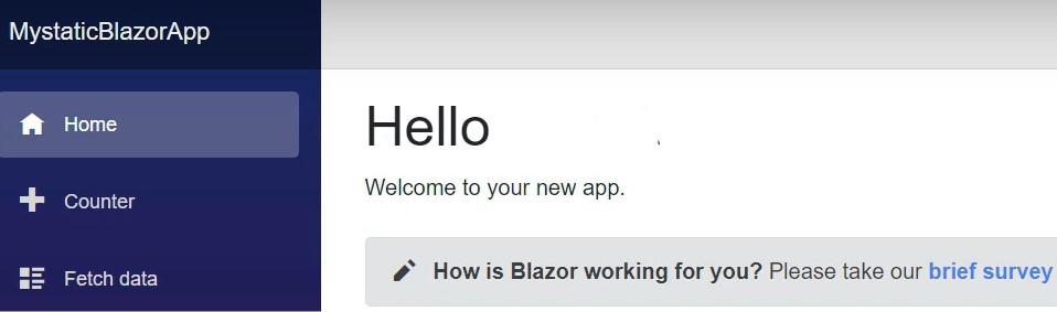 A static website-like Blazor app running in Azure Storage