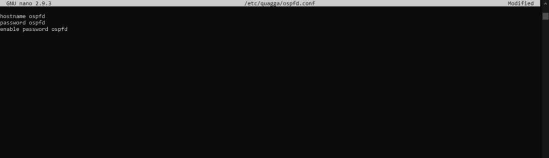 Adding hostname and password info in ospfd conf file