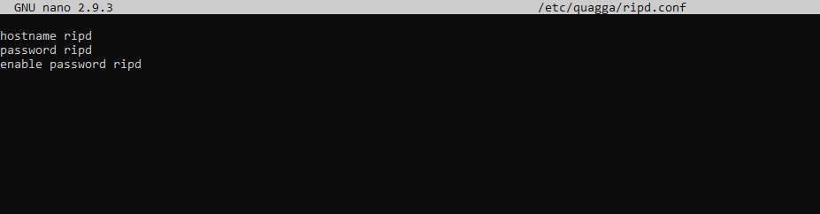 Adding hostname and password info in ripd conf file