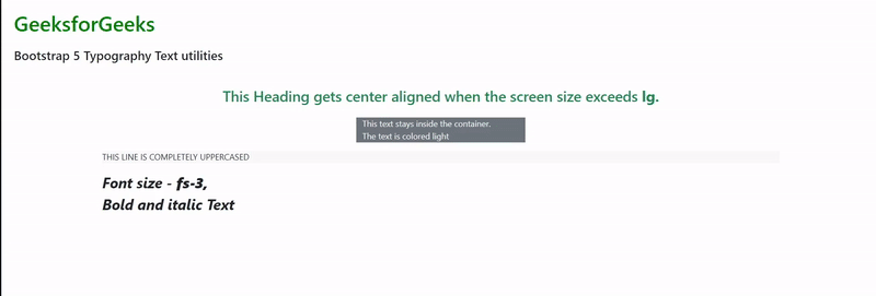 Bootstrap 5 Typography Text utilities - GeeksforGeeks