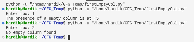 Finding First Empty Column in an Excel Sheet using Python