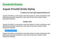 Angular PrimeNG Divider Styling - GeeksforGeeks