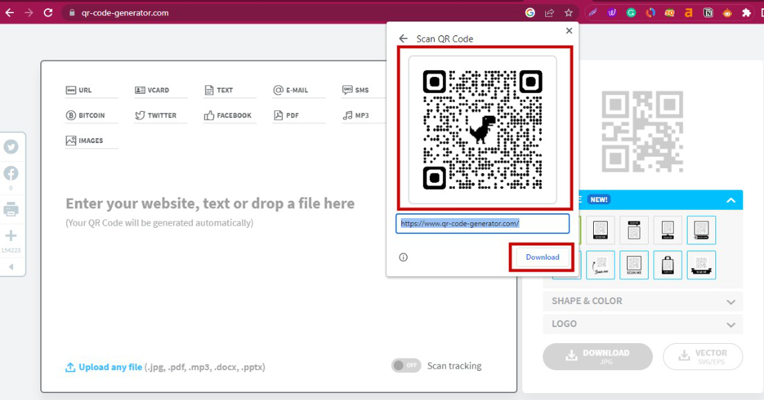 Is there a way to remove dinosaur from google qr code? - Google Chrome  Community