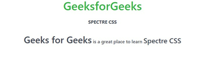 Spectre CSS - GeeksforGeeks