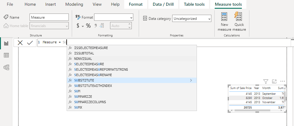 New-Measure-option