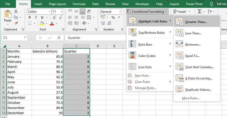 selecting-quarter-column