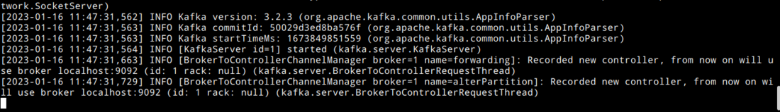 Kafka started successfully.