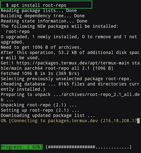 Installing root-repo