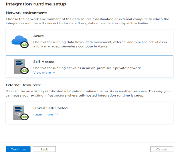 Integration Runtime setup