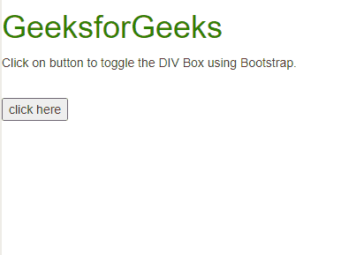 How to hide div element by default and show it on click using JavaScript and Bootstrap ?