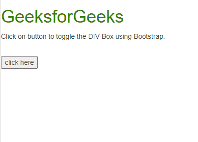 How to hide div element by default and show it on click using JavaScript and Bootstrap ?
