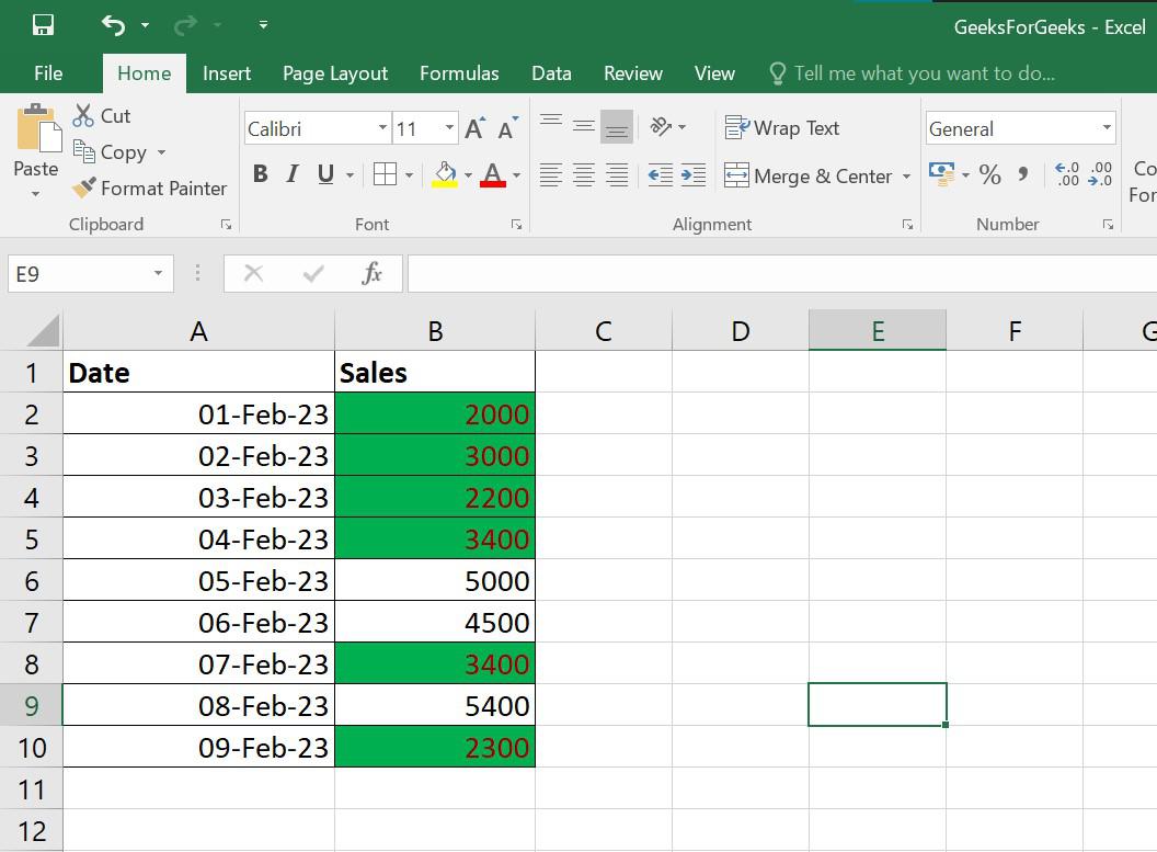 New Conditional Formatting Rule in Excel