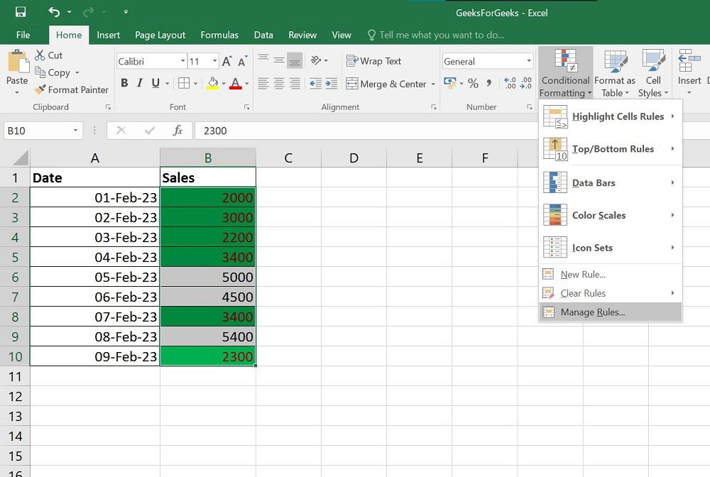 Editing Conditional Formatting Rules in Excel