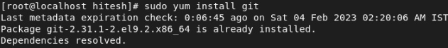 yum install git