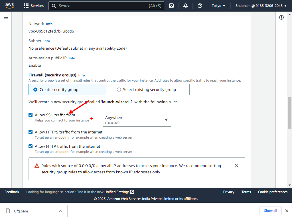 Allow required SSH traffic 