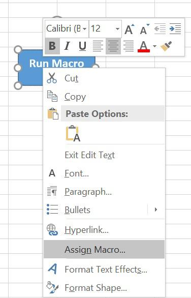 Assign Macro to the shape