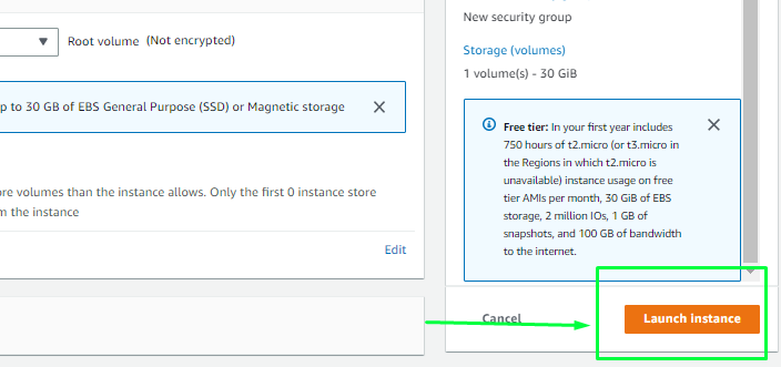 Launching instance