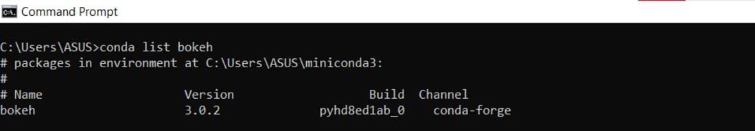 conda list bokeh