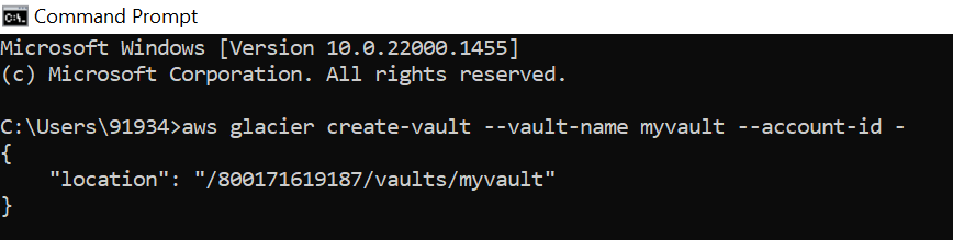 Creating the vault using CLI