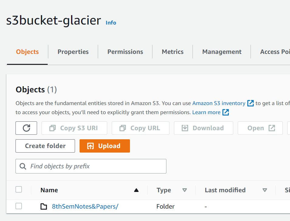 Object in s3 bucket 