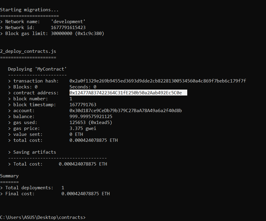 truffle migrate