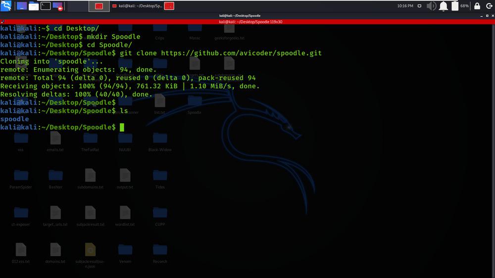 Listing contents of Spoodle directory