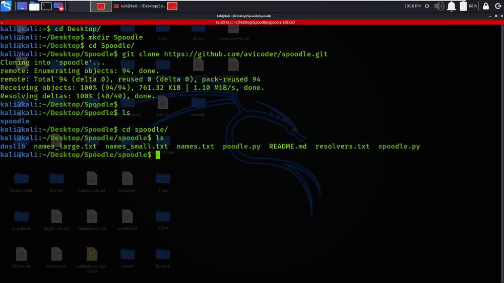 Listing contents of Spoodle directory