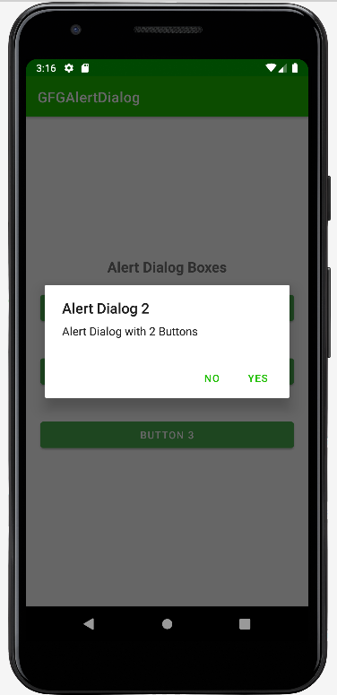 Alert Dialog with 2 Buttons