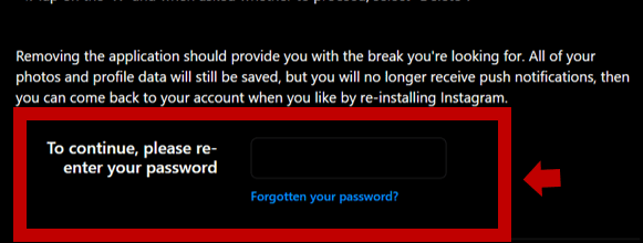 كيفية إلغاء تنشيط حساب Instagram - الخطوة 6