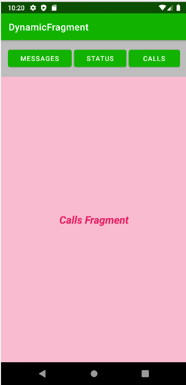 Calls Fragment