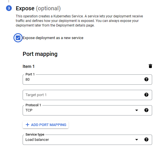 Expose deployment 