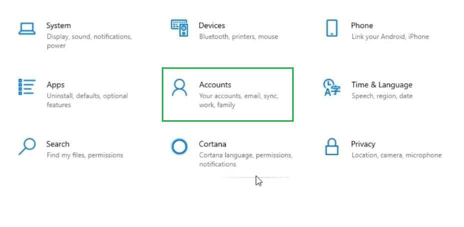 Methods To Remove Windows 10 Password - using account settings - step 1