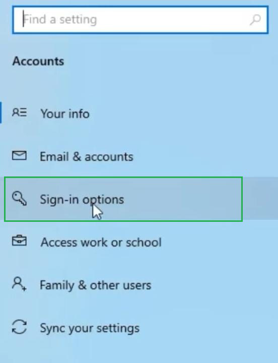 How to Remove Your Windows 10 Password - using account setting - step 2