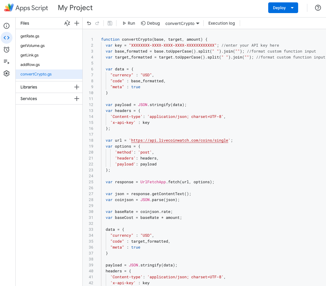 How to Add Real-Time Cryptocurrency Data To Google Sheets Using Custom  Functions? - GeeksforGeeks